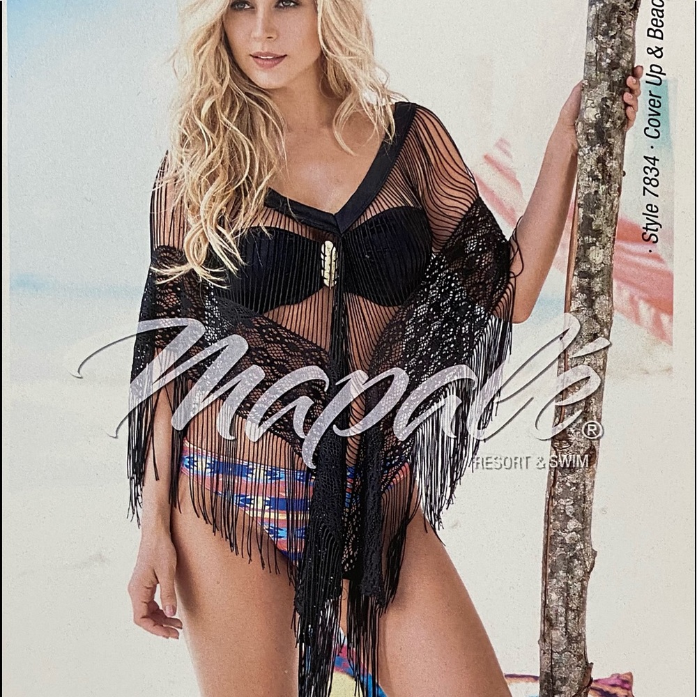 Black fringe coverup